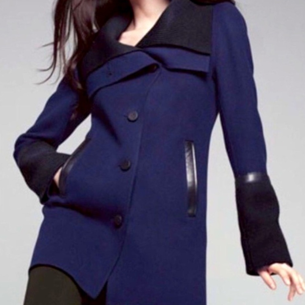 Mackage Isabel Blue/Black Wool Coat